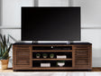 Kallari Warm Brown/Black 84" TV Stand by Ashley at Eve Furniture
