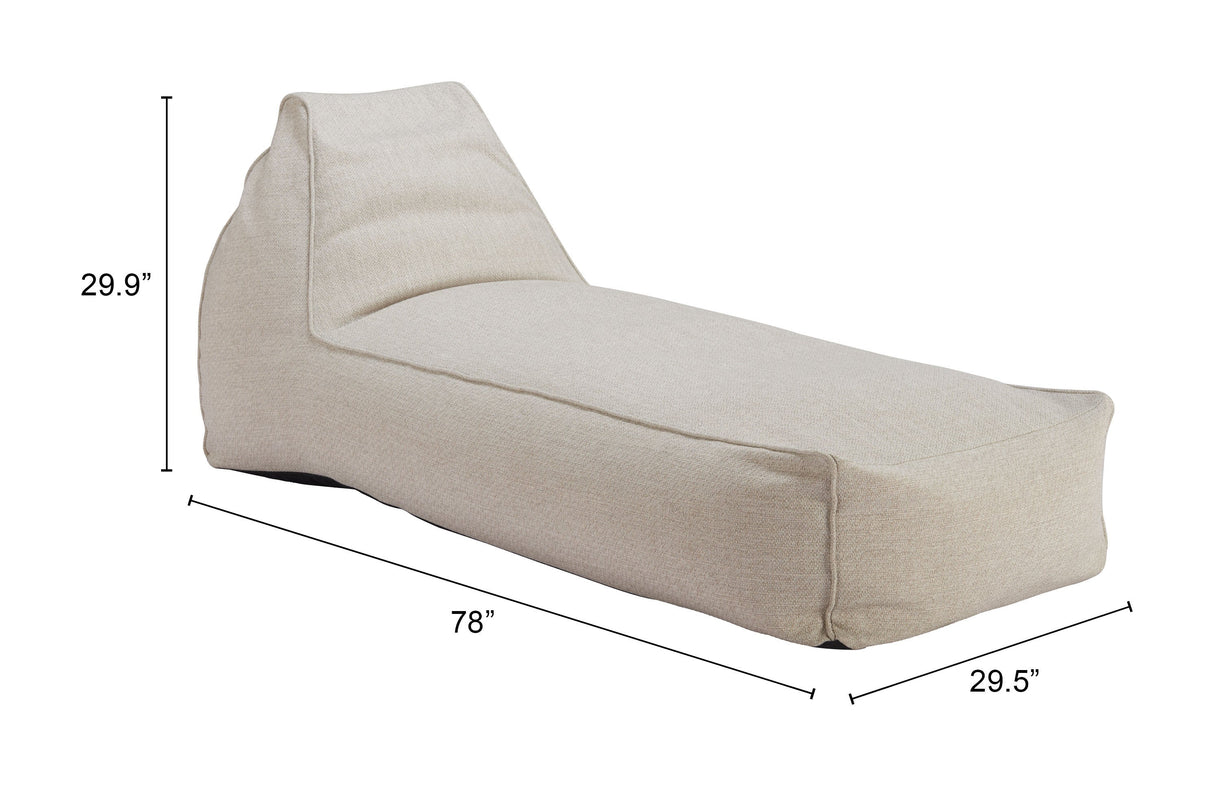 Kalm Beige Outdoor Chaise Lounge by Zuomod at Eve Furniture