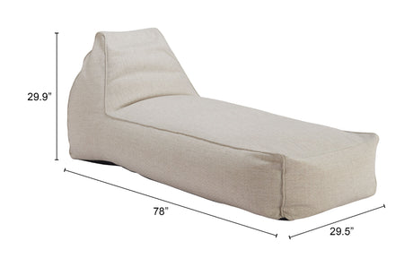 Kalm Beige Outdoor Chaise Lounge by Zuomod at Eve Furniture