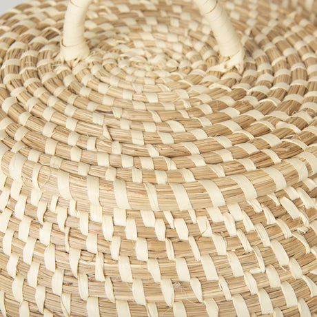 Kalopa Set of 2 Seagrass Floor Baskets w/ Flat Handled Lid by Mercana at Eve Furniture