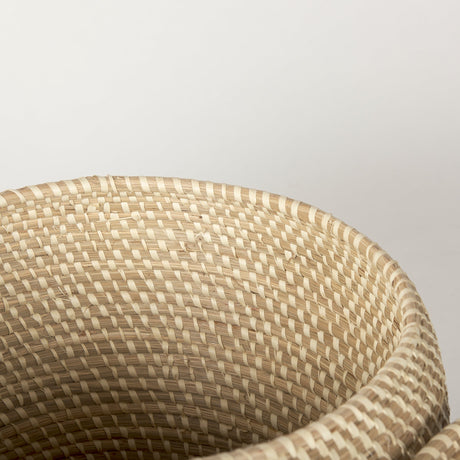 Kalopa Set of 2 Seagrass Floor Baskets w/ Flat Handled Lid by Mercana at Eve Furniture