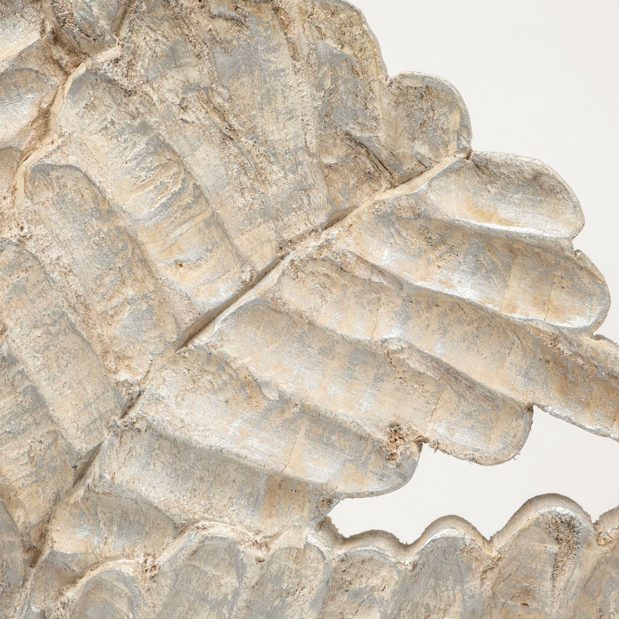 Kamara I (Small) 12L x 4W White Washed Wood W/Antiqued Silver Botanical Decorative Object by Mercana at Eve Furniture