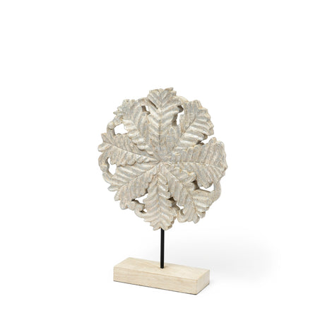 Kamara I (Small) 12L x 4W White Washed Wood W/Antiqued Silver Botanical Decorative Object by Mercana at Eve Furniture