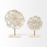 Kamara I (Small) White Washed Wood W/Antiqued Silver Botanical Decorative Object by Mercana at Eve Furniture