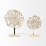Kamara II (Large) 16L x 4W White Washed Wood W/Antiqued Silver Botanical Decorative Object by Mercana at Eve Furniture