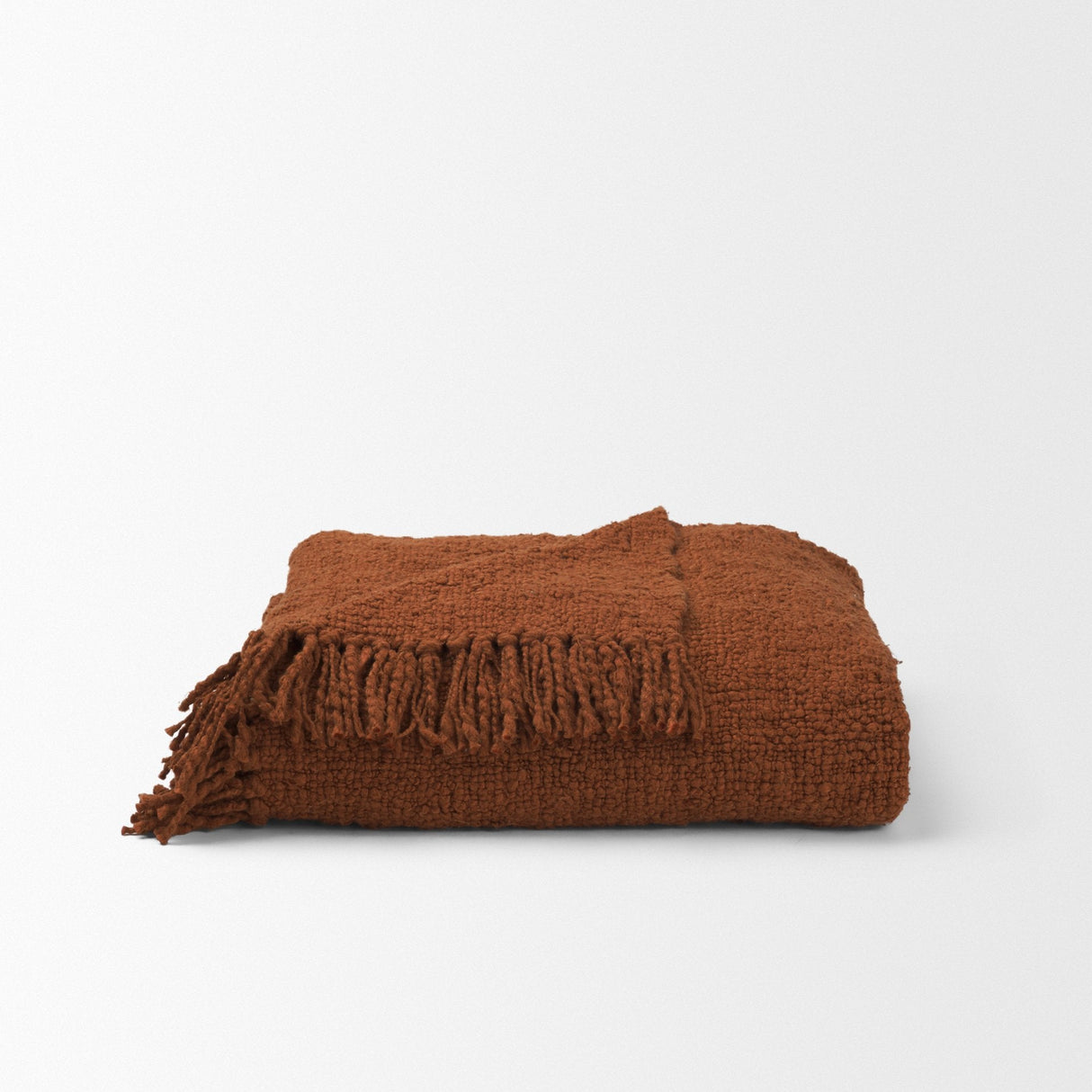 Kambal Copper Rust Woven Cotton Throw Blanket by Mercana at Eve Furniture