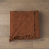 Kambal Copper Rust Woven Cotton Throw Blanket by Mercana at Eve Furniture