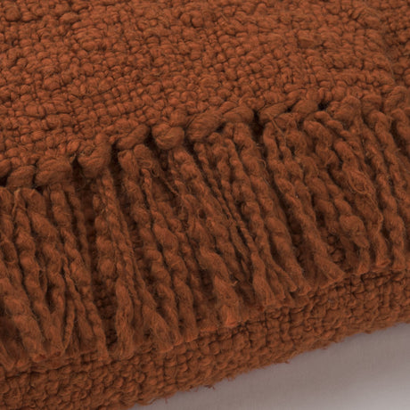 Kambal Copper Rust Woven Cotton Throw Blanket by Mercana at Eve Furniture