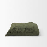 Kambal Evergreen Woven Cotton Throw Blanket by Mercana at Eve Furniture