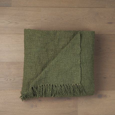 Kambal Evergreen Woven Cotton Throw Blanket by Mercana at Eve Furniture