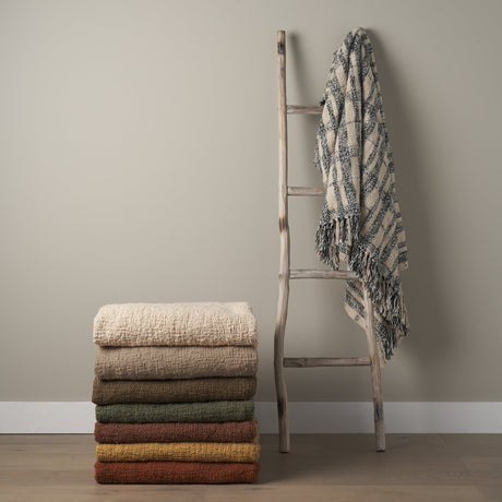 Kambal Evergreen Woven Cotton Throw Blanket by Mercana at Eve Furniture
