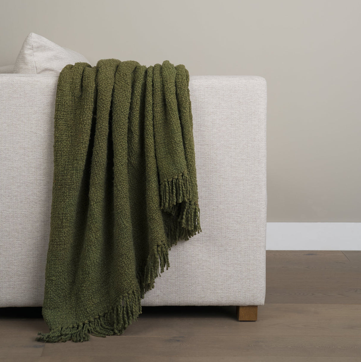 Kambal Evergreen Woven Cotton Throw Blanket by Mercana at Eve Furniture