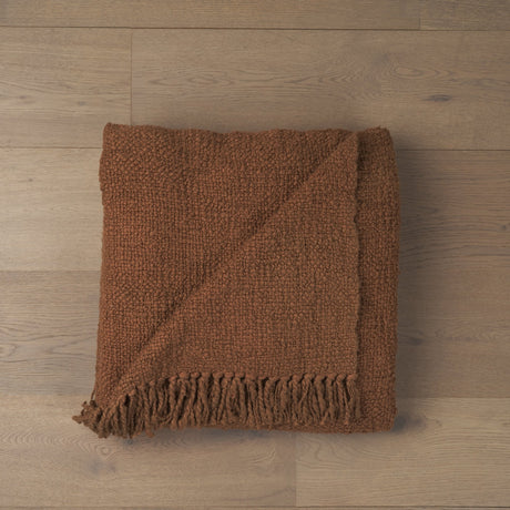 Kambal Mahogany Woven Cotton Throw Blanket by Mercana at Eve Furniture