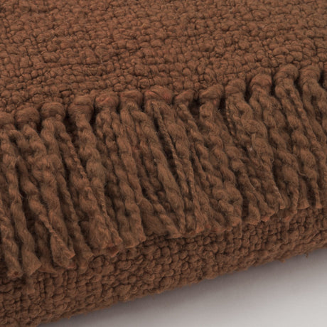 Kambal Mahogany Woven Cotton Throw Blanket by Mercana at Eve Furniture