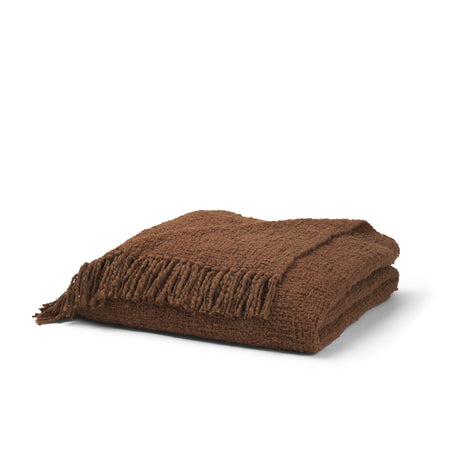 Kambal Mahogany Woven Cotton Throw Blanket by Mercana at Eve Furniture