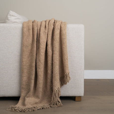 Kambal Sand Woven Cotton Throw Blanket by Mercana at Eve Furniture