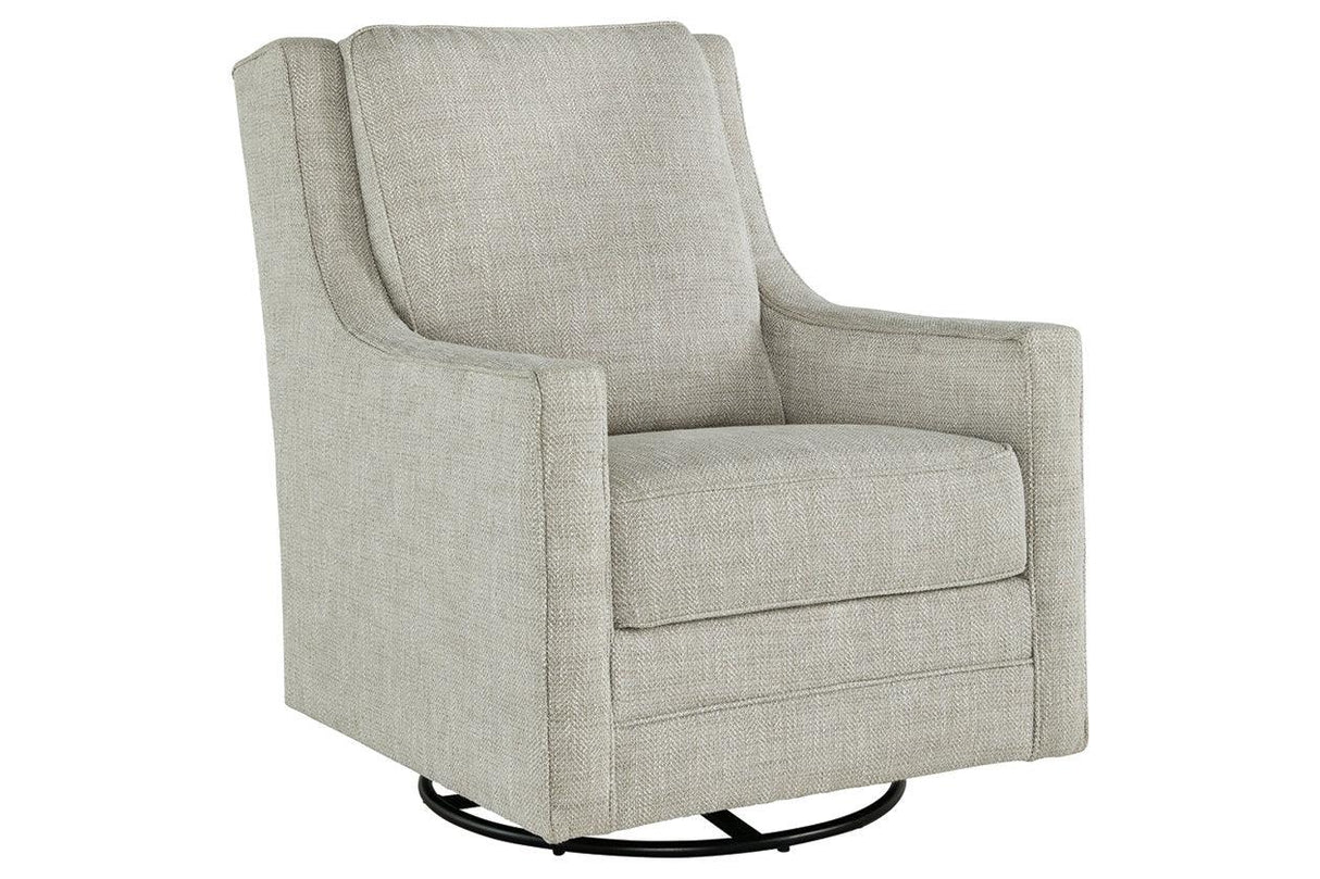 Kambria Fog Swivel Glider Accent Chair by Ashley at Eve Furniture