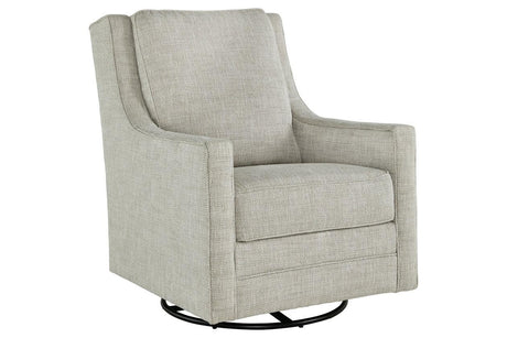 Kambria Fog Swivel Glider Accent Chair by Ashley at Eve Furniture