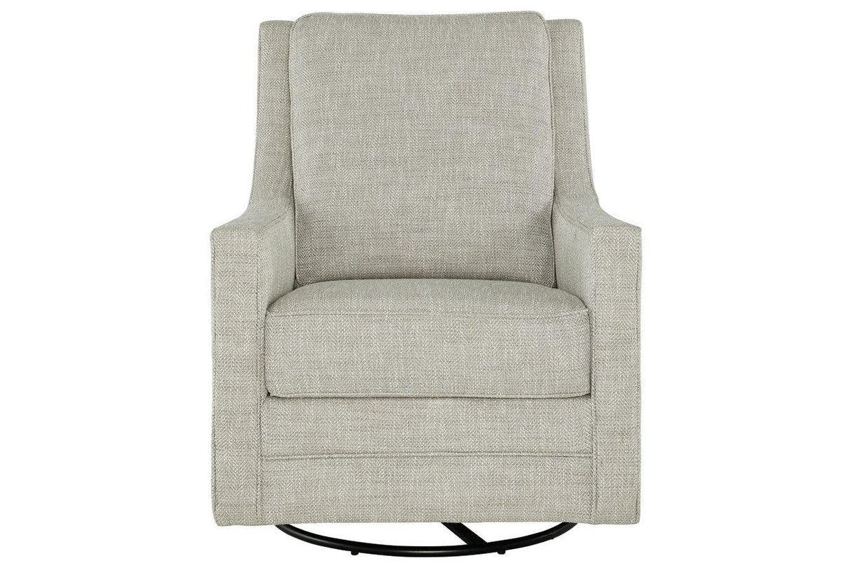 Kambria Fog Swivel Glider Accent Chair by Ashley at Eve Furniture