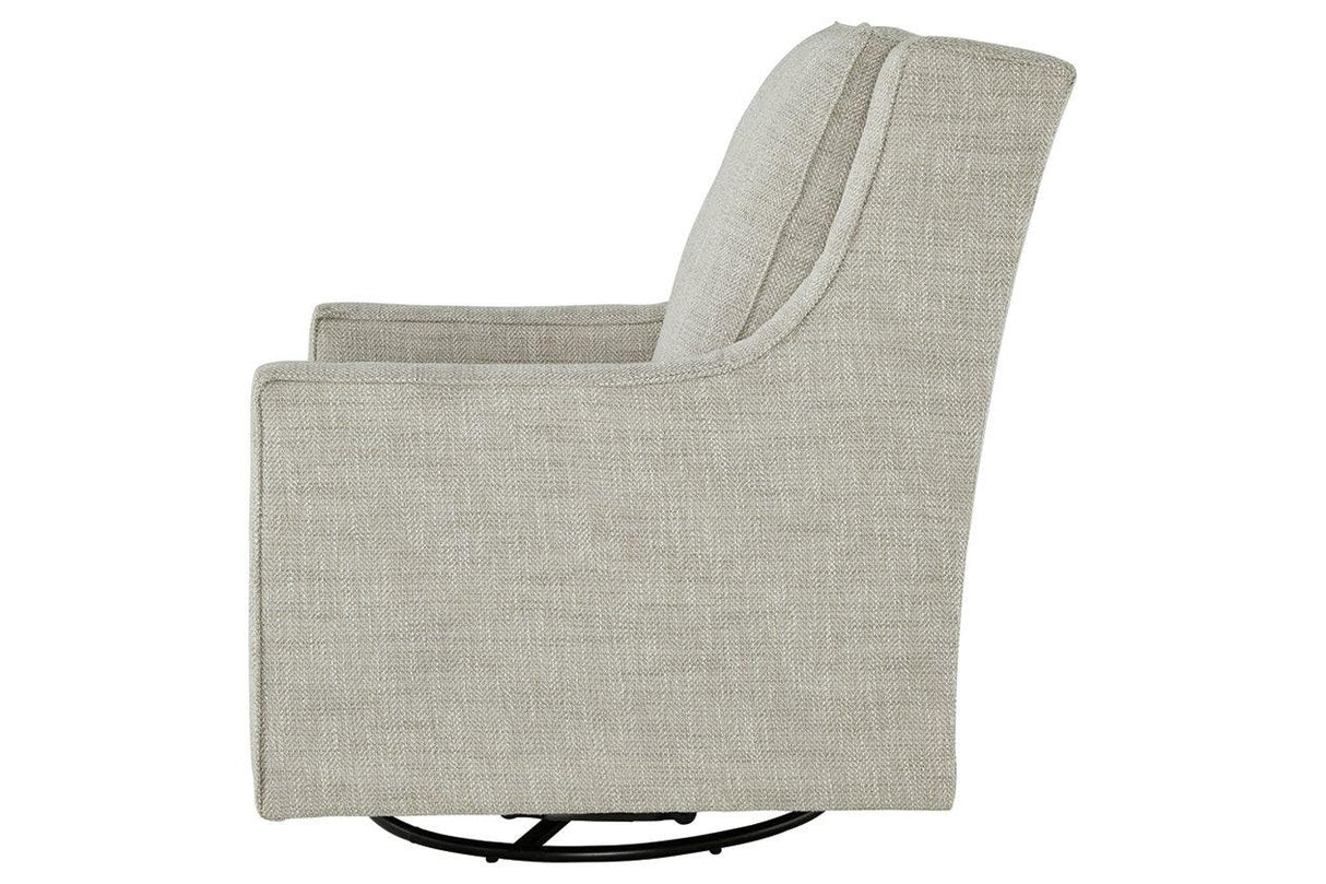 Kambria Fog Swivel Glider Accent Chair by Ashley at Eve Furniture
