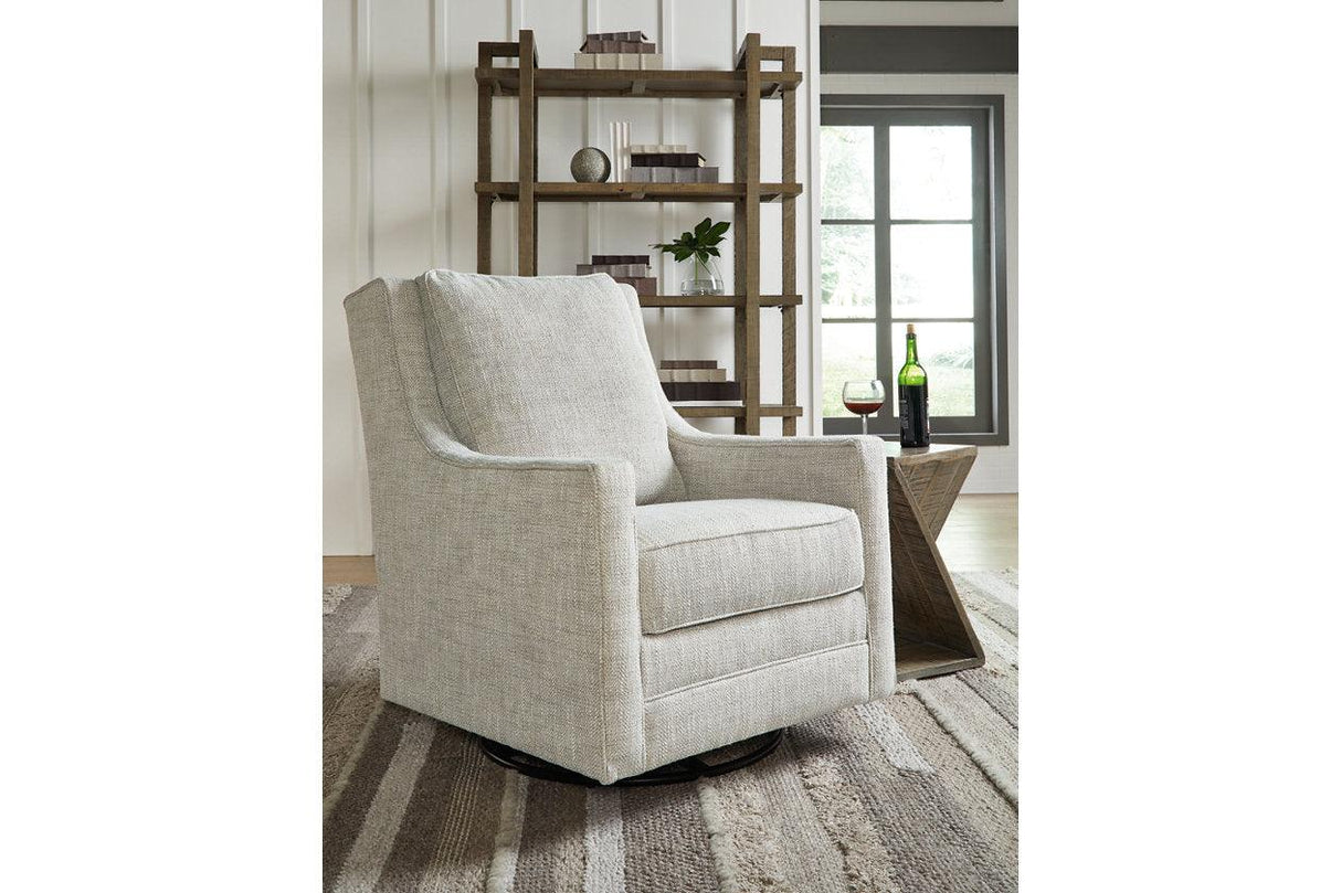 Kambria Fog Swivel Glider Accent Chair by Ashley at Eve Furniture