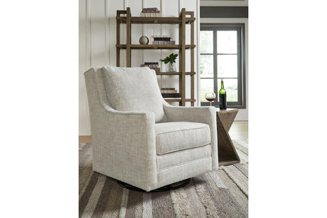 Kambria Fog Swivel Glider Accent Chair by Ashley at Eve Furniture