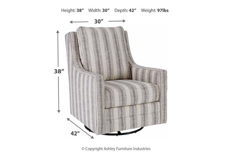 Kambria Ivory/Black Accent Chair by Ashley at Eve Furniture