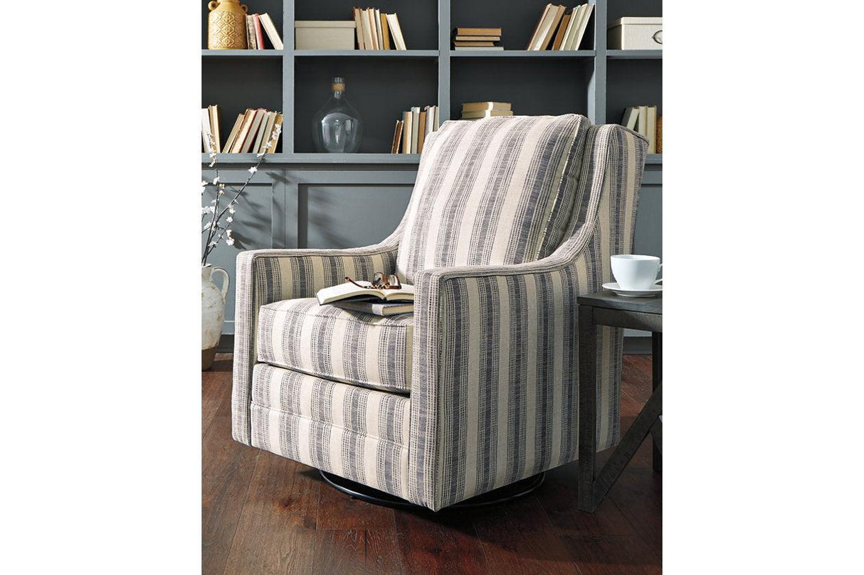 Kambria Ivory/Black Accent Chair by Ashley at Eve Furniture