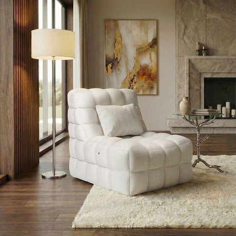Kamili White Massage Chair by Furniture of America at Eve Furniture