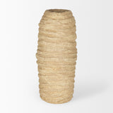 Kamli Large Beige Paper Mache Vase by Mercana at Eve Furniture