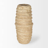 Kamli Small Beige Paper Mache Vase by Mercana at Eve Furniture