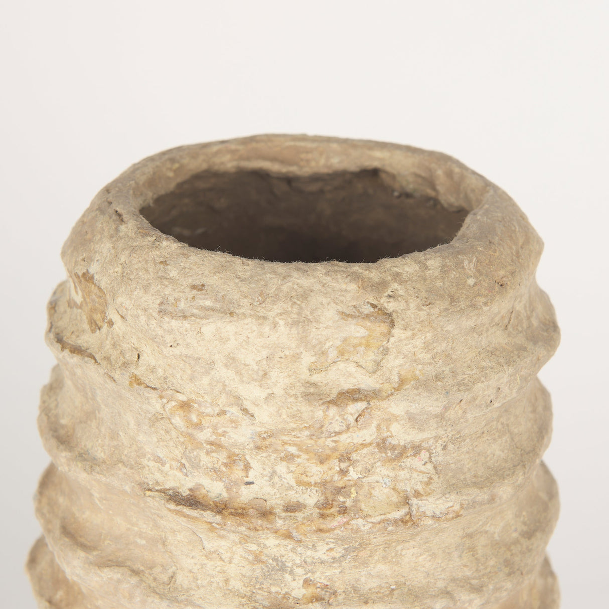 Kamli Small Beige Paper Mache Vase by Mercana at Eve Furniture