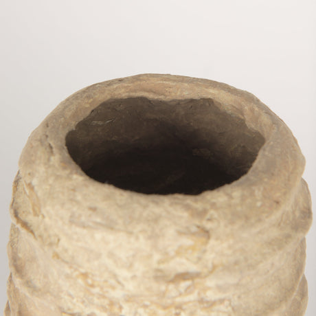 Kamli Small Beige Paper Mache Vase by Mercana at Eve Furniture
