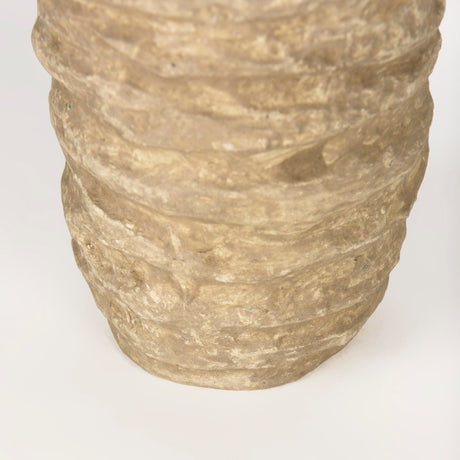 Kamli Small Beige Paper Mache Vase by Mercana at Eve Furniture
