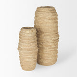 Kamli Small Beige Paper Mache Vase by Mercana at Eve Furniture