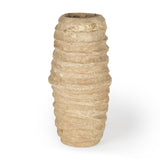 Kamli Small Beige Paper Mache Vase by Mercana at Eve Furniture