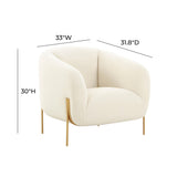 Kandra Cream Shearling Accent Chair by Inspire Me! Home Decor by TOV Furniture at Eve Furniture