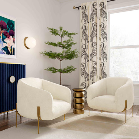 Kandra Cream Shearling Accent Chair by Inspire Me! Home Decor by TOV Furniture at Eve Furniture