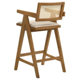 Kane Back and Light Walnut Solid Wood Bar Stool with Woven Rattan Upholstered Seat (Set of 2) by Coaster at Eve Furniture