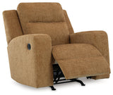 Kanlow Honey Manual Rocker Recliner by Ashley at Eve Furniture