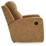 Kanlow Honey Manual Rocker Recliner by Ashley at Eve Furniture