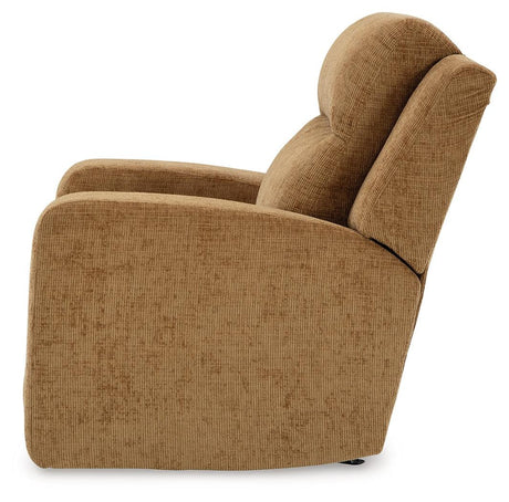 Kanlow Honey Manual Rocker Recliner by Ashley at Eve Furniture