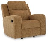 Kanlow Honey Manual Rocker Recliner by Ashley at Eve Furniture