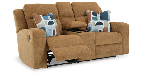 Kanlow Honey Reclining Living Room Set by Ashley at Eve Furniture