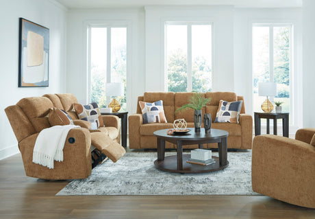 Kanlow Honey Reclining Living Room Set by Ashley at Eve Furniture