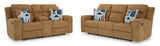 Kanlow Honey Reclining Sofa and Loveseat by Ashley at Eve Furniture