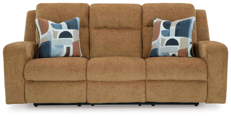 Kanlow Honey Reclining Sofa and Loveseat by Ashley at Eve Furniture