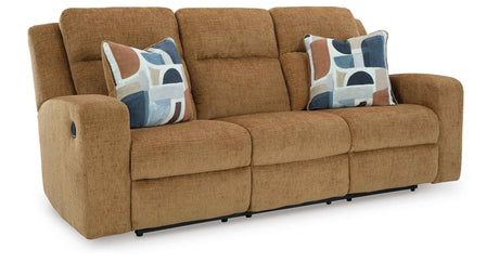 Kanlow Honey Reclining Sofa and Loveseat by Ashley at Eve Furniture
