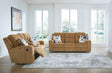 Kanlow Honey Reclining Sofa and Loveseat by Ashley at Eve Furniture