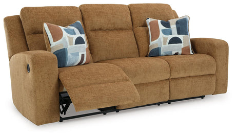 Kanlow Honey Manual Reclining Sofa by Ashley at Eve Furniture
